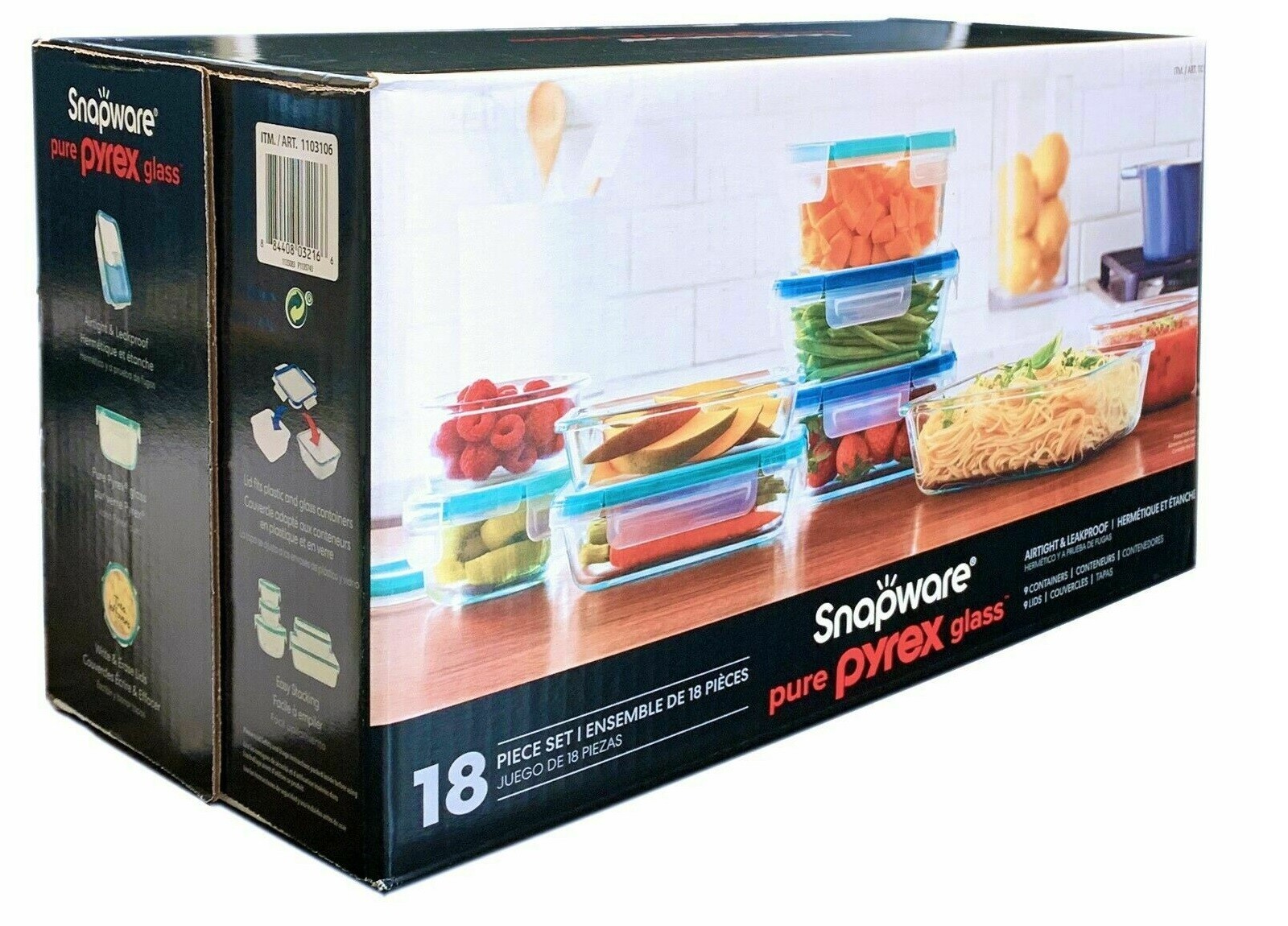 18 Piece SNAPWARE PYREX Glass Food Storage Food Keeper Containers Lids