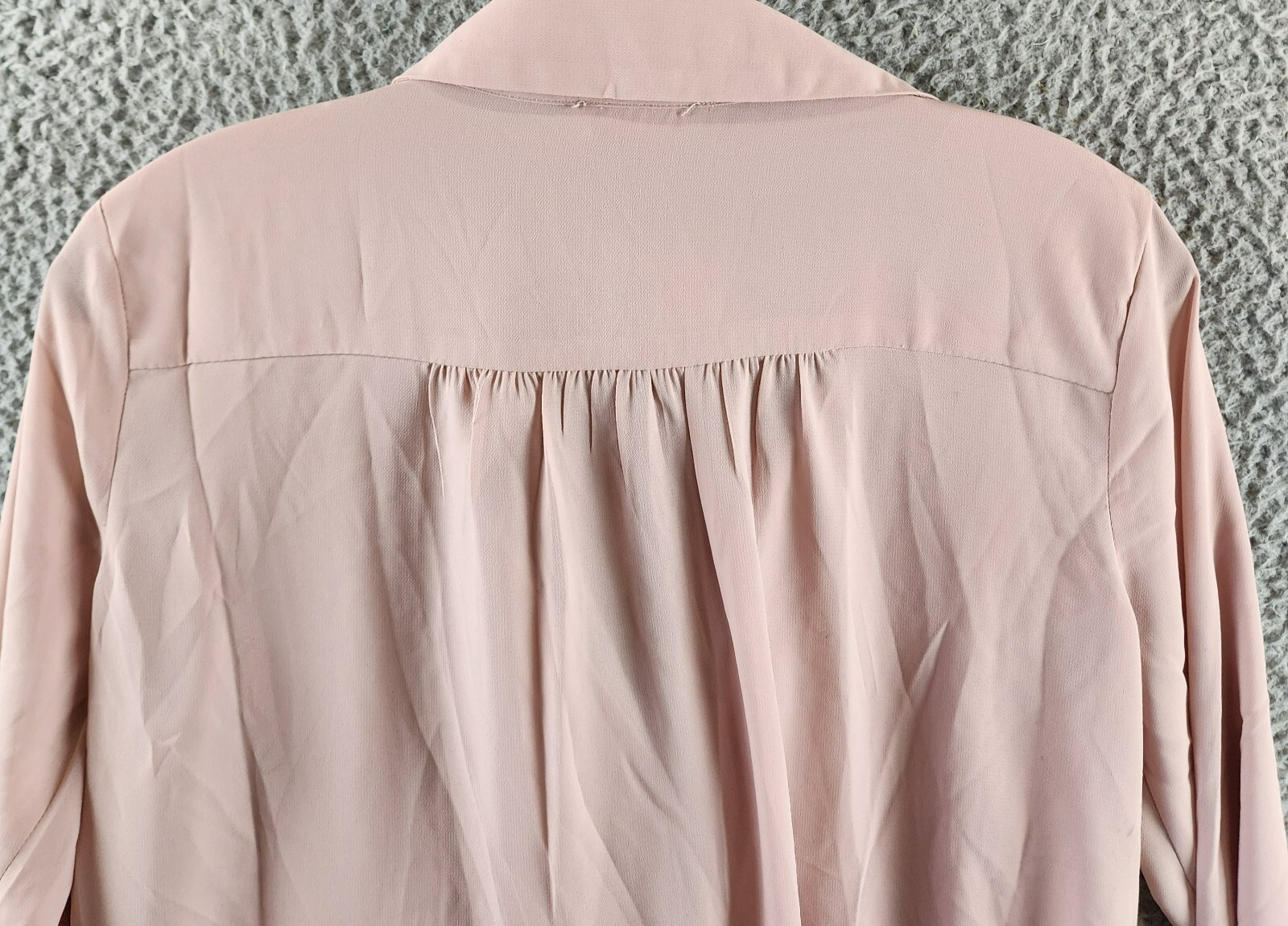 Milano Collared Henley Blouse Women's Medium Mauve Solid Long Sleeve Pullover - Picture 15 of 17