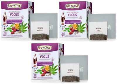 3 X HERBAPOL Big-Active Functional Tea Focus 3 x 20pcs - 60 envelopes