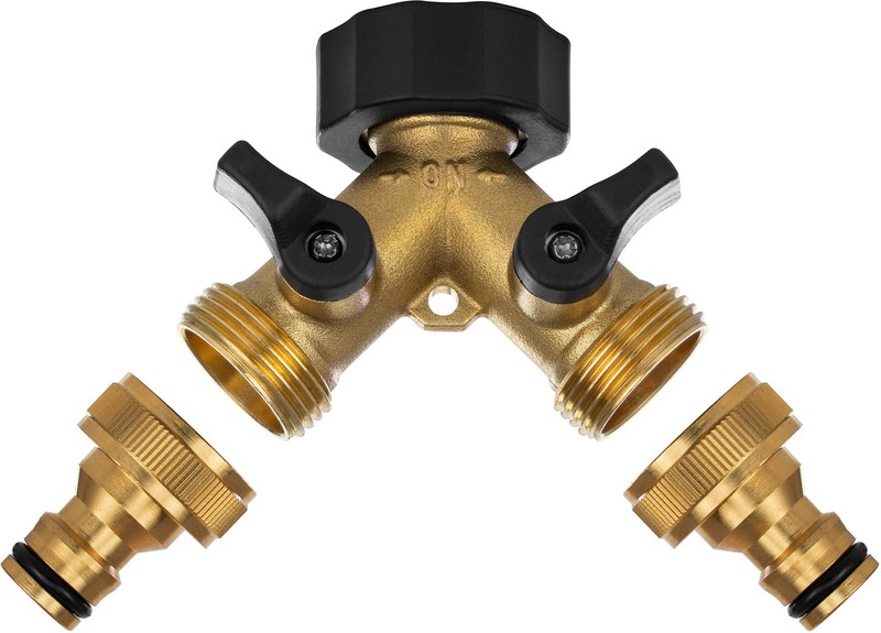 Poppstar 3/4 Pouces RÃ©Partiteur Y Robinet (2 Vannes DâArrÃªT SÃ©ParÃ©Es) Laiton Nu
