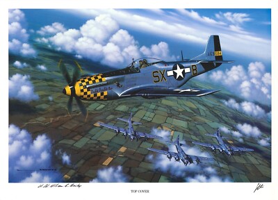 WILLIAM BAILEY HAND SIGNED TOP COVER PRINT STAN STOKES P-51 353RD FG