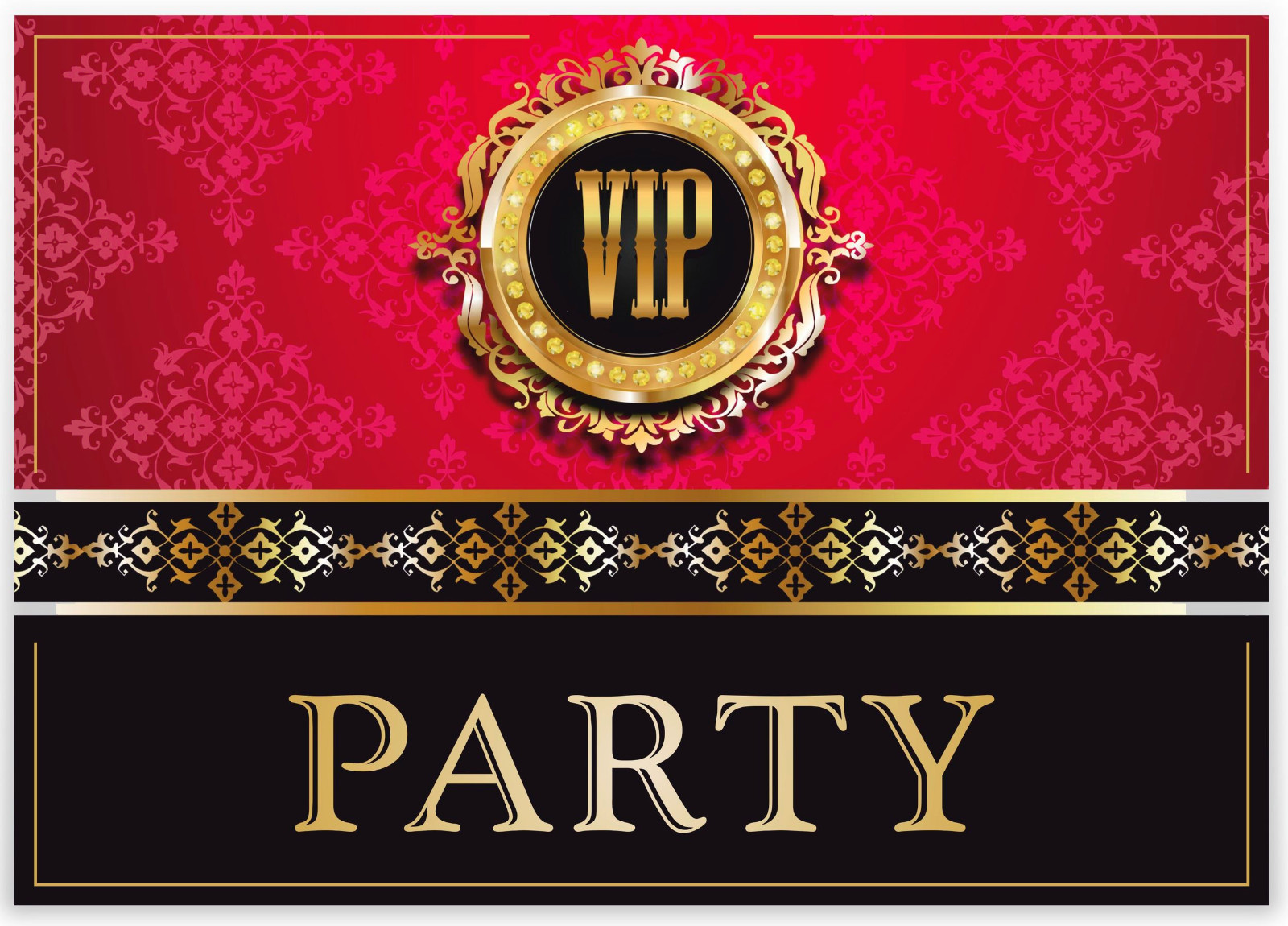 12 edle Einladungskarten zur V.I.P. Party Geburtstag Jugendweihe Jubiläum VIP