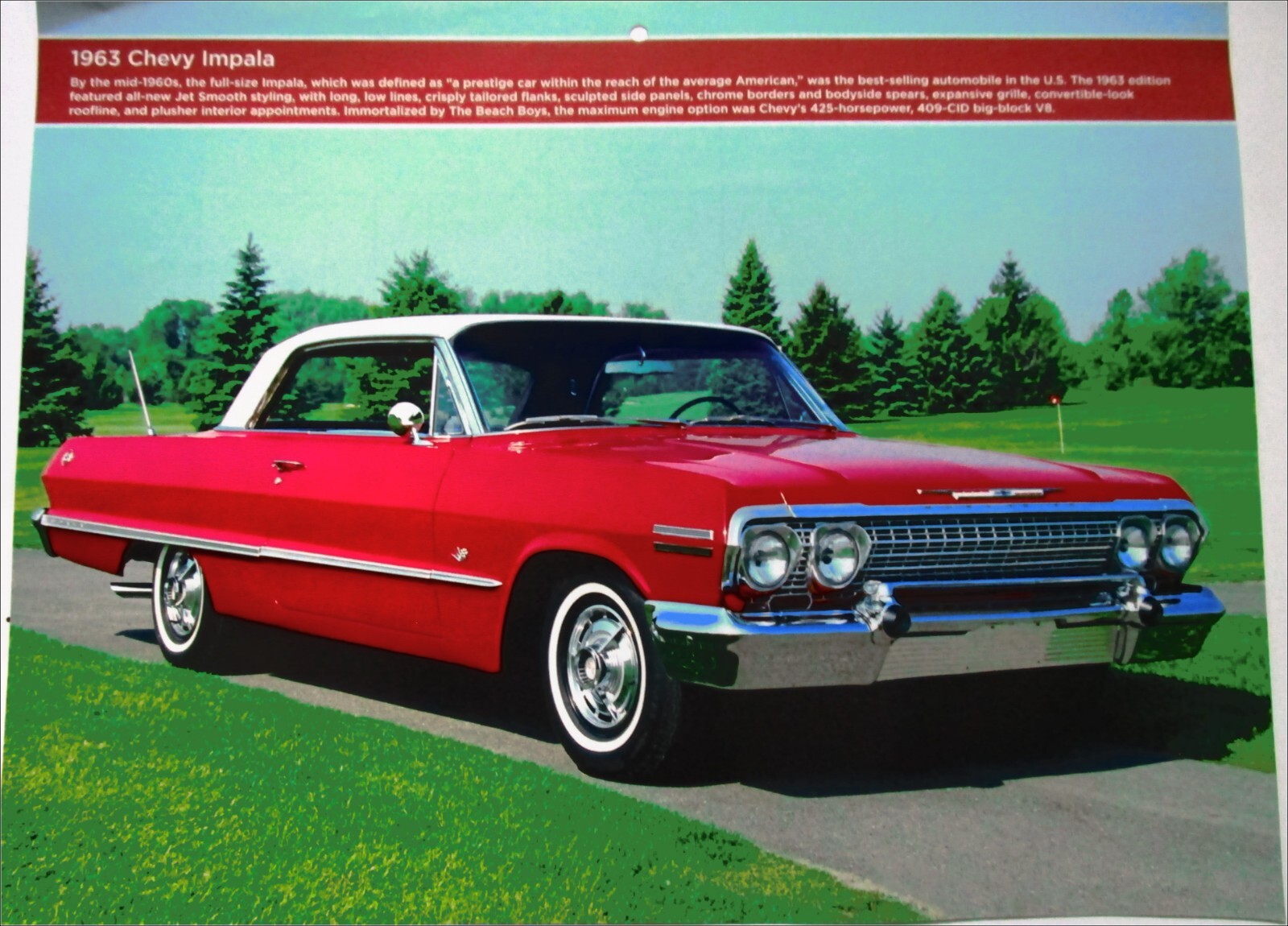 CHEVROLET　Impala63 coupe A3Poster CHEVROLET Impala63 coupe A3Poster 1963 Chevrolet Impala