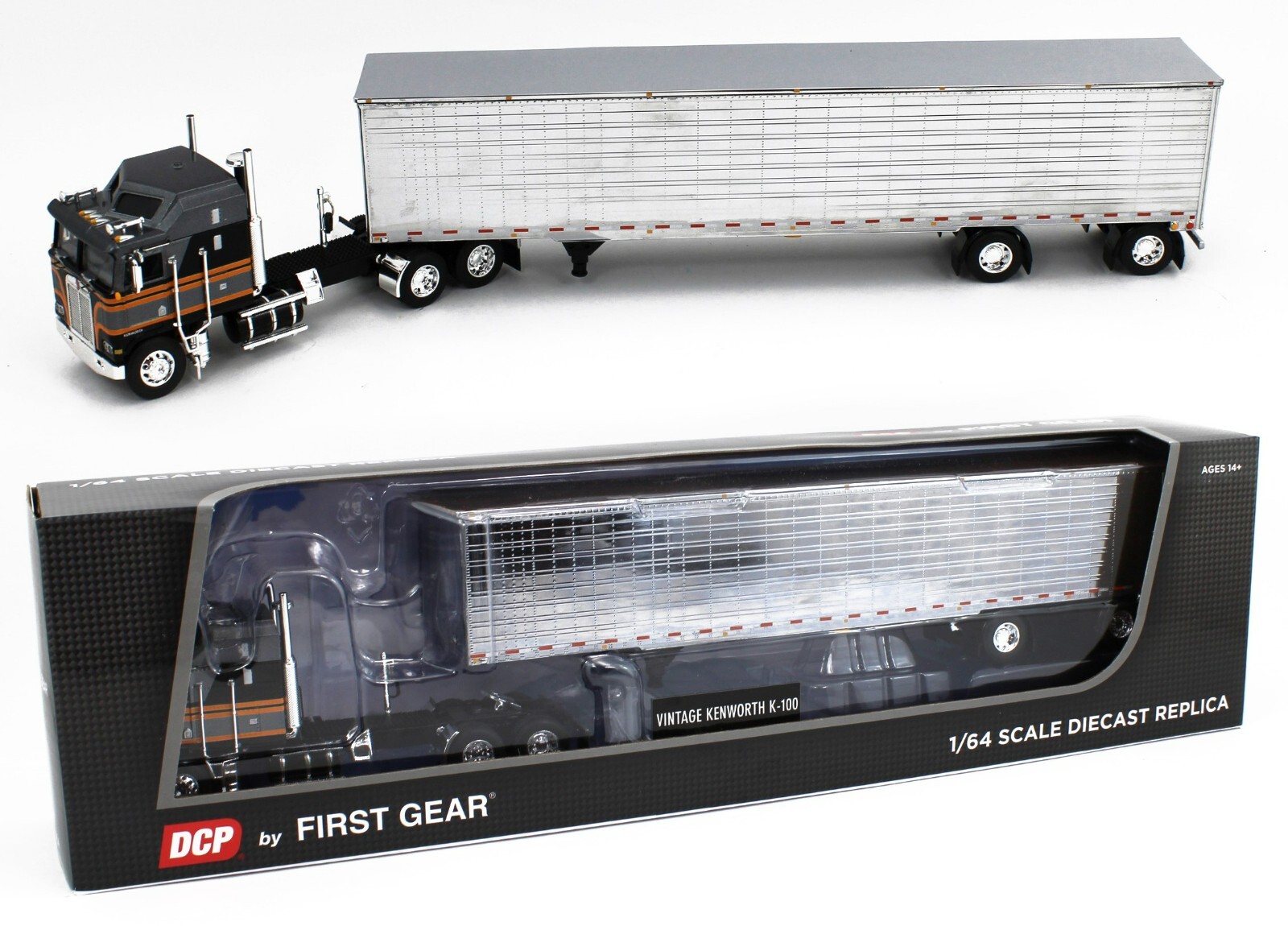 2023 DCP 1:64 *BLACK & SILVER* Kenworth K-100 COE w/53