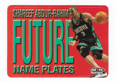 1999-00 Skybox Hoops Name Plates Shareef Abdur-Rahim Vancouver Grizzlies 1 of 10