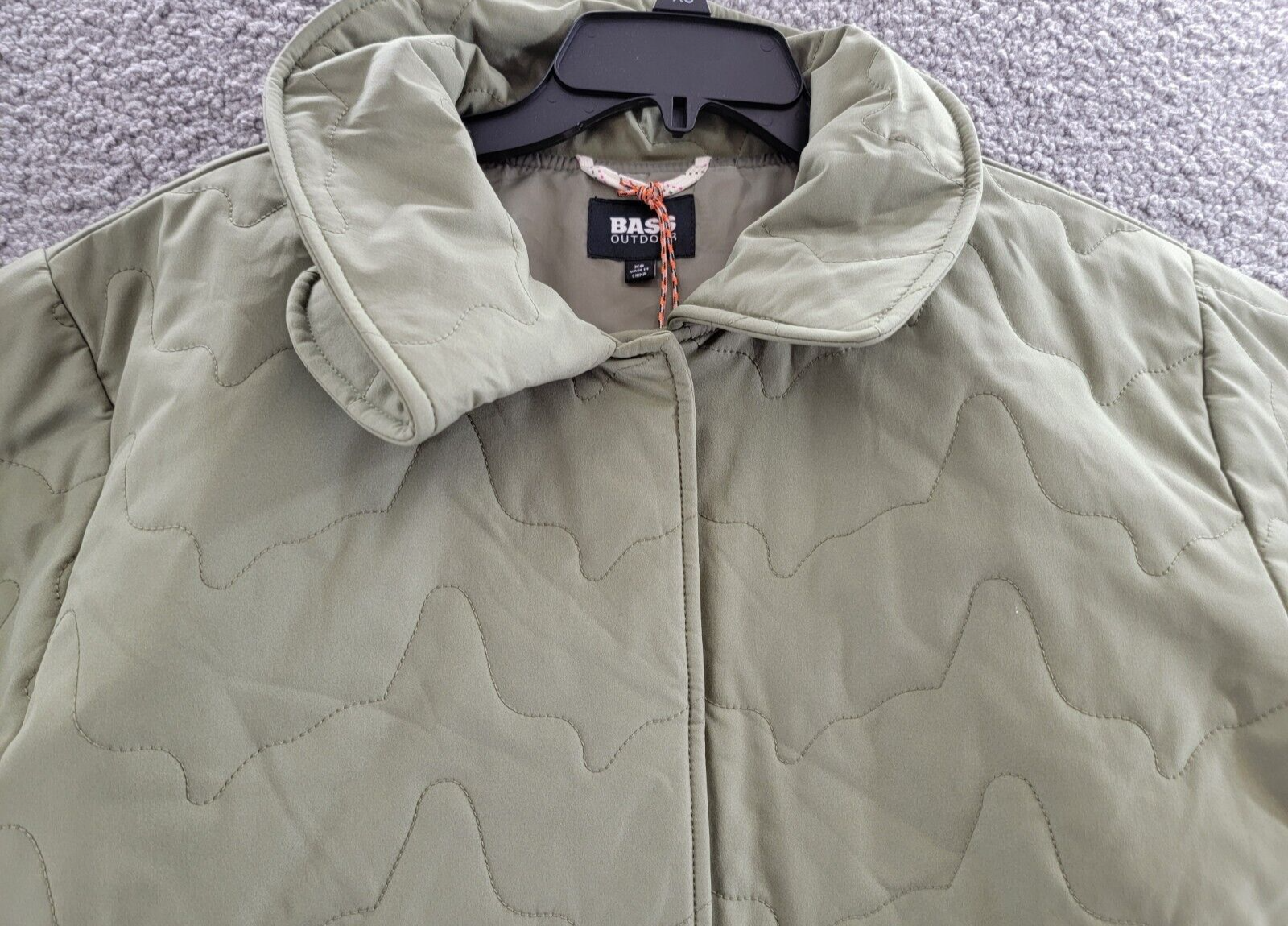 Bass Outdoor Quilted Long Sleeve Jacket Women XS Deep Lichen Green High collar - Picture 3 of 17