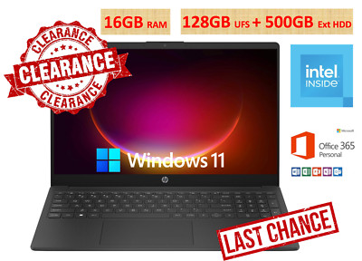 2024 HP Laptop Computer 15.6'' HD Notebook Intel Processor 16GB 628GB Storage