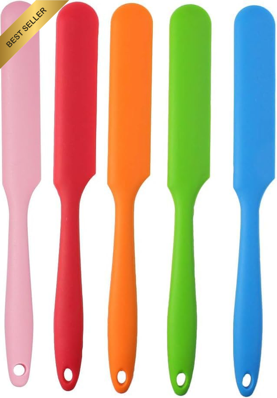 5Pcs Silicone Spatula Set Heat Resistant Cake Cream Butter Spatulas Mixing Batte