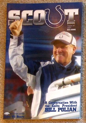 INDIANAPOLIS COLTS - CHICAGO BEARS 2007 GAME PROGRAM - SUPER BOWL CHAMPS! POLIAN