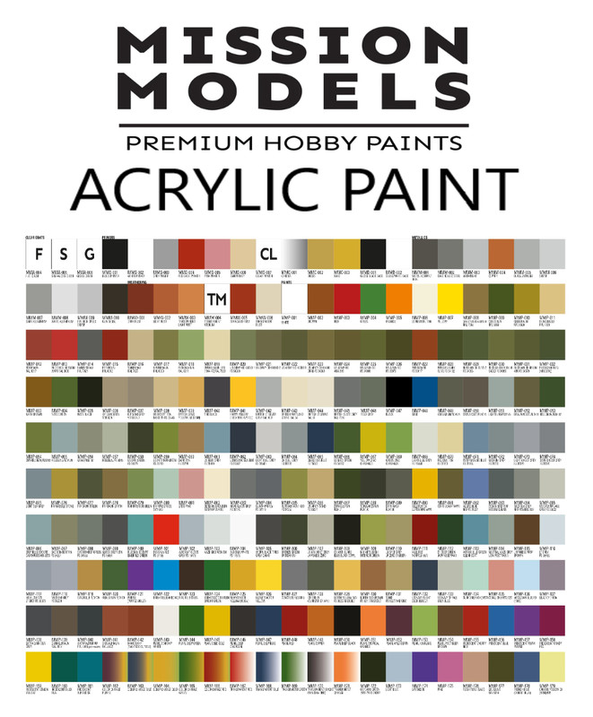Mission Models ACRYLIC Paint 1oz /29.57ml Complete Range Available MMP001-MMP179