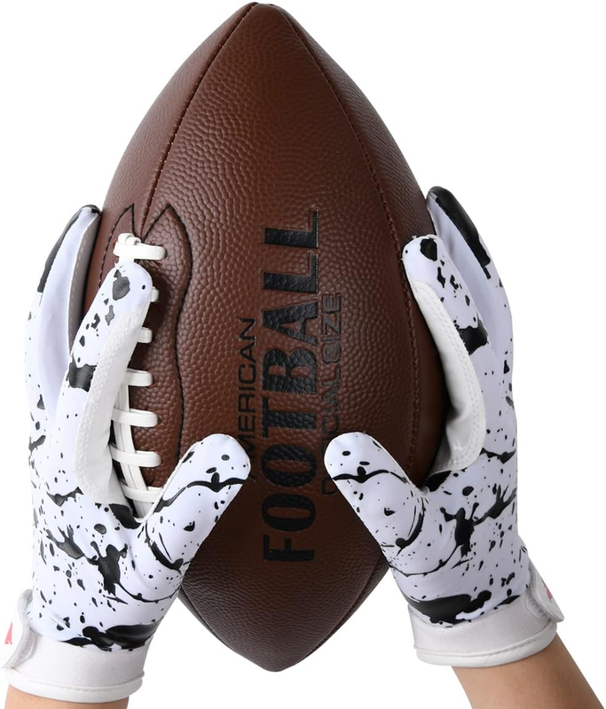 Kids Football Gloves Youth Enhanced Grip Silicone Wide Receive...