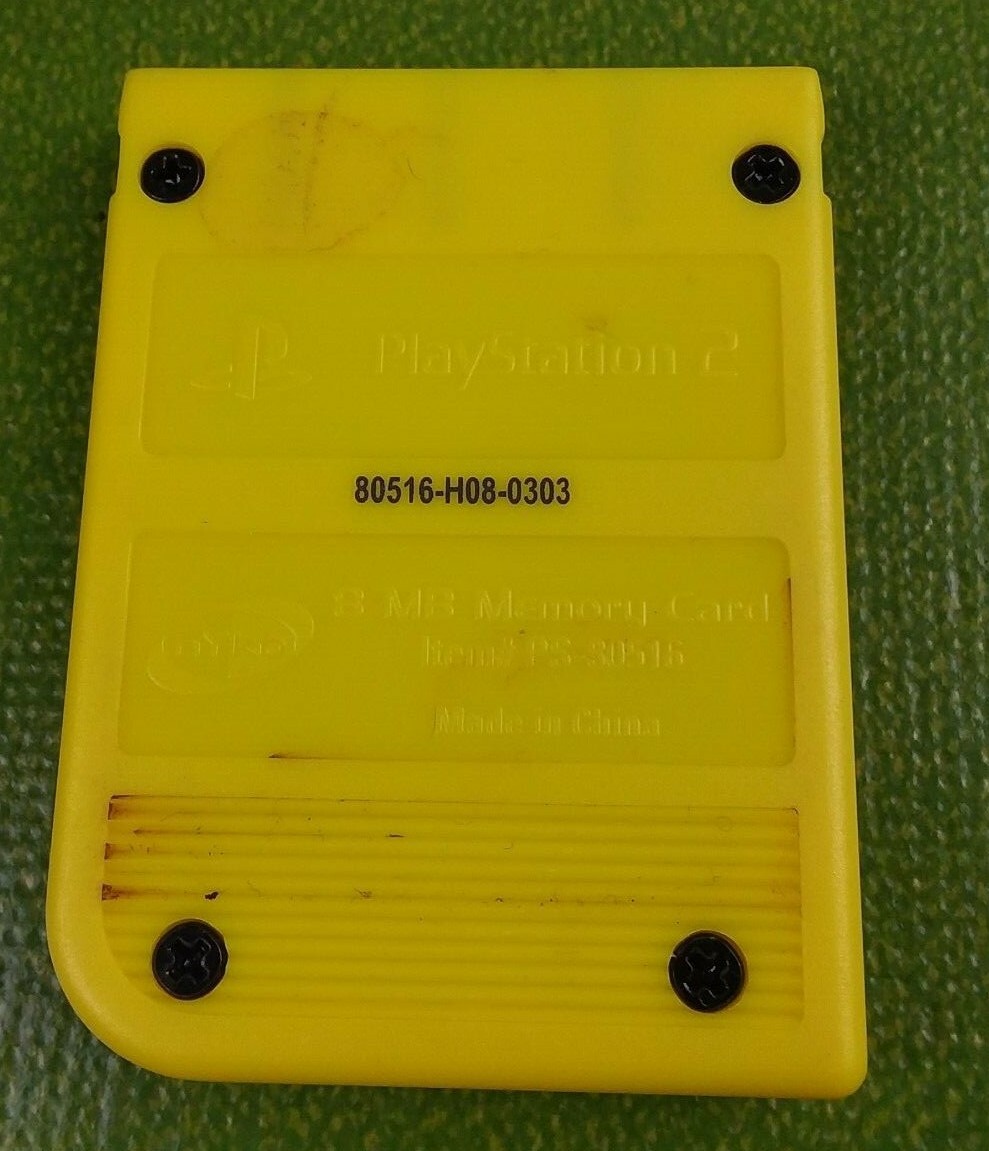 Sony Playstation 2 PS2 Yellow NYKO 8 MB Memory Card