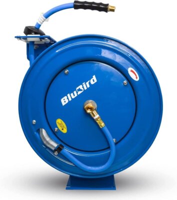 BLUBIRD BBRHD1250 18ga. Retractable 1/2" X 50 Air Hose Reel