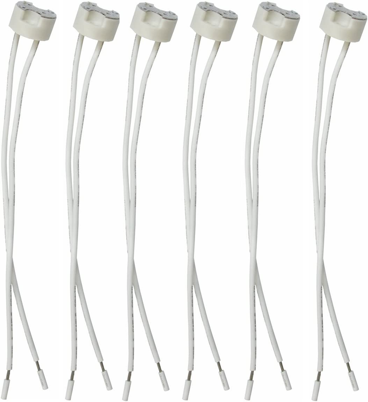6 Pcs G8 Base Porcelain Halogen Socket G8 LED Light Bulb Ceramic Socket with 6