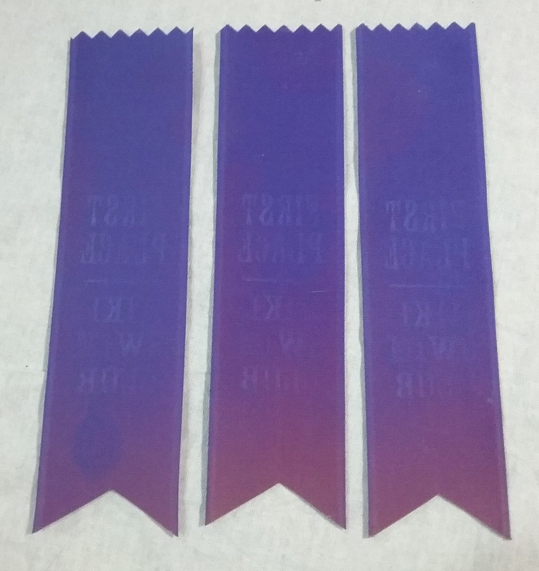 Tiki Swim Club First Place Blue Prize Ribbons 60s Lot of 3 Vintage 1960s
