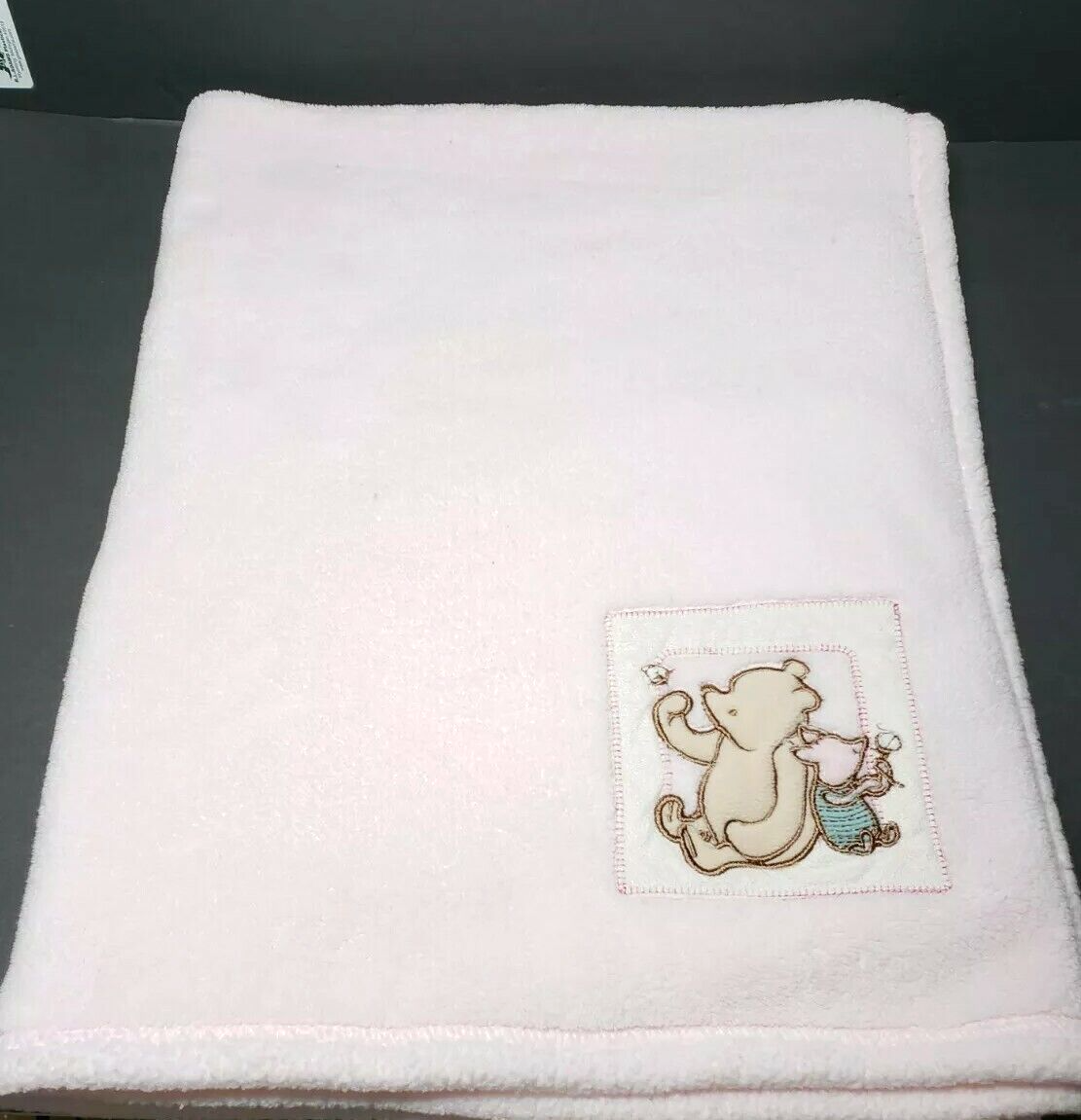 Pink Classic Pooh & Piglet Patch Plush Soft Velour Girls