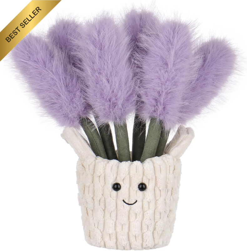 Potted Lavender Stuffed Animals for Kids, Soft Cute Plush Toys for Baby Girl and