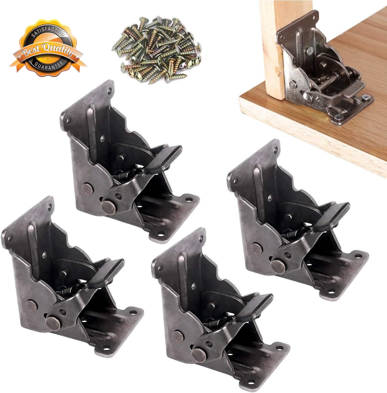 Locking Hinge Folding Table Brackets 90 Degree Self Lock Heavy 4pcs