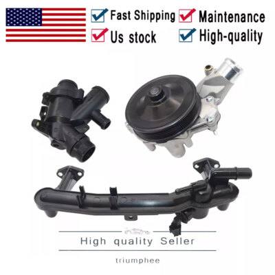 Water Pump Coolant Pipe Sensor Thermostat Kit For Jaguar Land Rover 3.0 V6 US