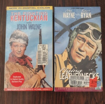 John Wayne Sealed VHS Movies (2) The Fighting Kentuckian/Flying Leathernecks