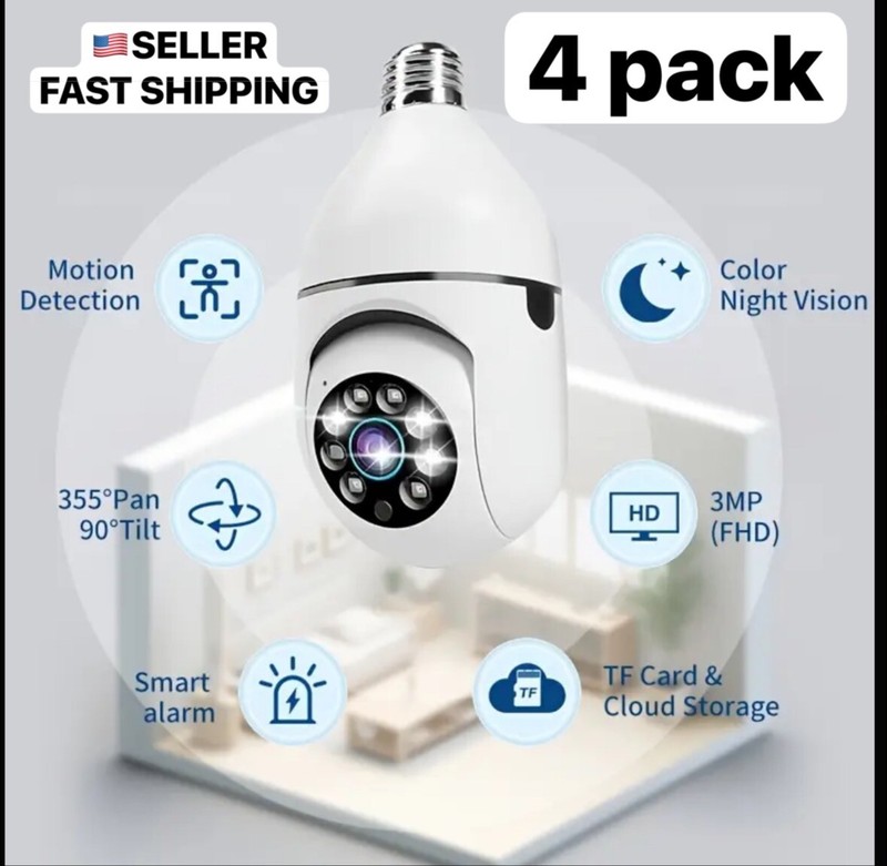 4 Pack Of 3MP HD wifi Home Smart security camera