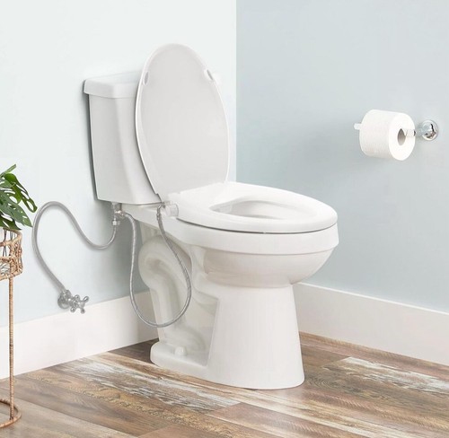 Elongated Bidet Toilet Seat with Quiet-Close, Non-Electric Bidet Toilet Seat...
