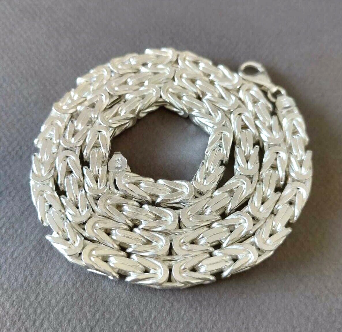 Pre-owned Handmade 6mm Mens Silver Byzantine Necklace Rope Chain 925 Sterling Silver 106gr 24"