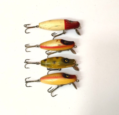 4 Vintage Paw Paw Joe Crankbait Fishing Lures Lot of 4