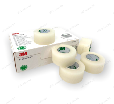 3M TRANSPORE Medical Surgical Tape Waterproof Latex Free 2.5cm