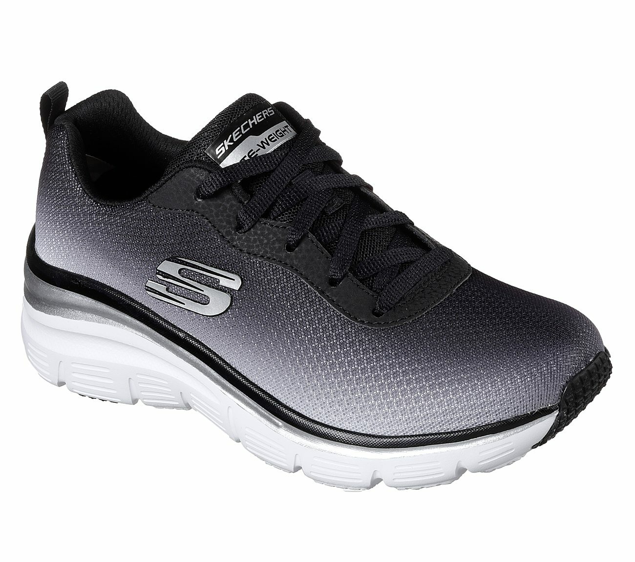 NEW SKECHERS Women Sneakers Trainers Casual Fashion Fit-Build Up Black