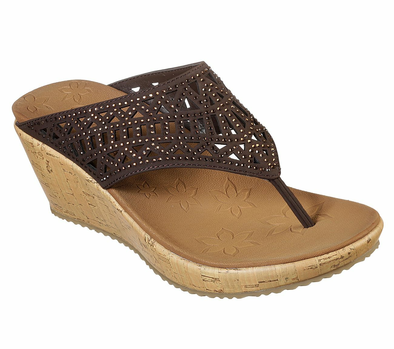 skechers lightweight wedge toe post sandals