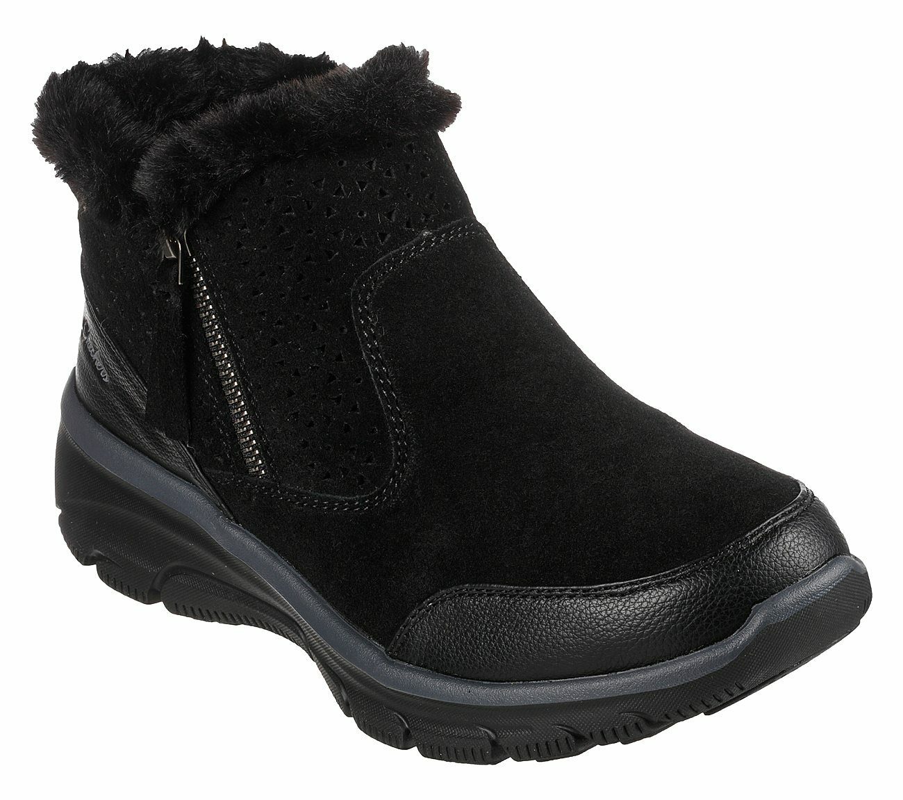 

Женские черные замшевые ботинки Skechers EASY GOING-PERFECT SNUGGLE 167328/BLK, Черный, 167328