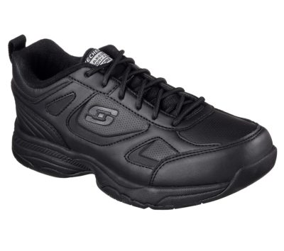 

Черные женские широкие туфли Skechers Work из пены с эффектом памяти, противоскользящие, EH Safe 77200, Черный, Electrical Hazard (EH) Safe design