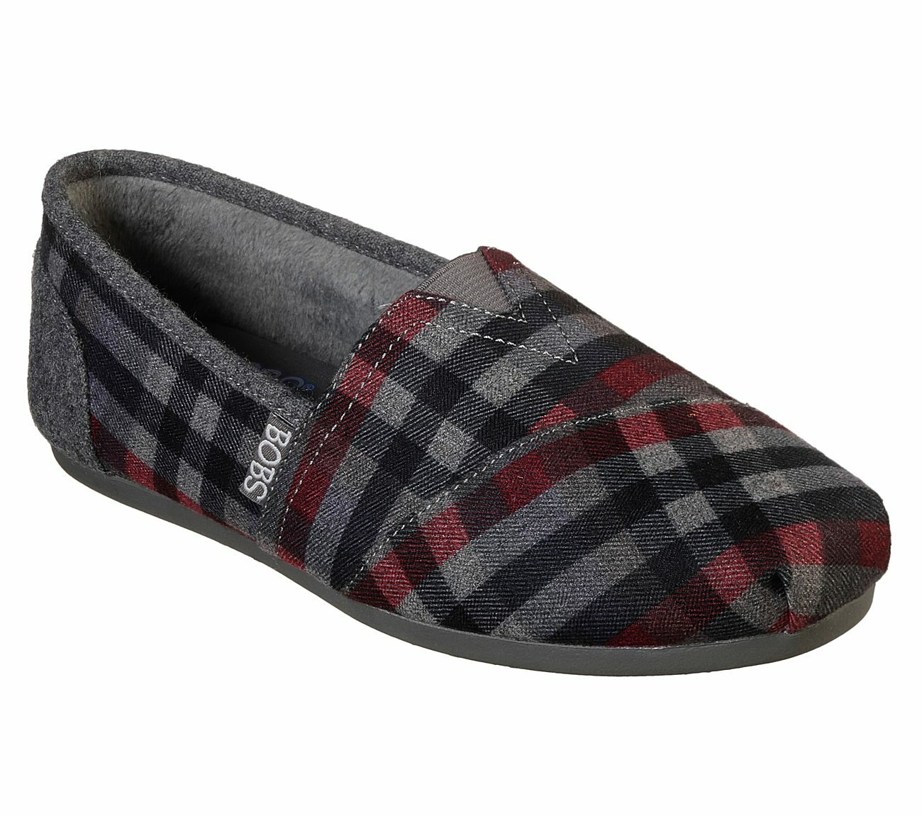 

Skechers BOBS PLUSH-COUNTRY SIDE Womens 32658/GYMT Grey/Multi Slip On Flat Shoes, Gray/multi