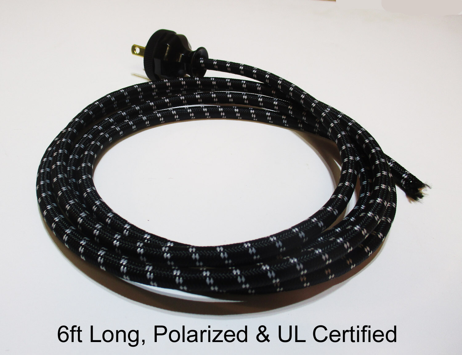 New Vintage Style Cloth Covered Electrical Cord w/ Repro Bakelite