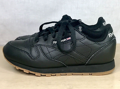 Rebook Shoes Classic Leather Black Kids Size 12 Youth