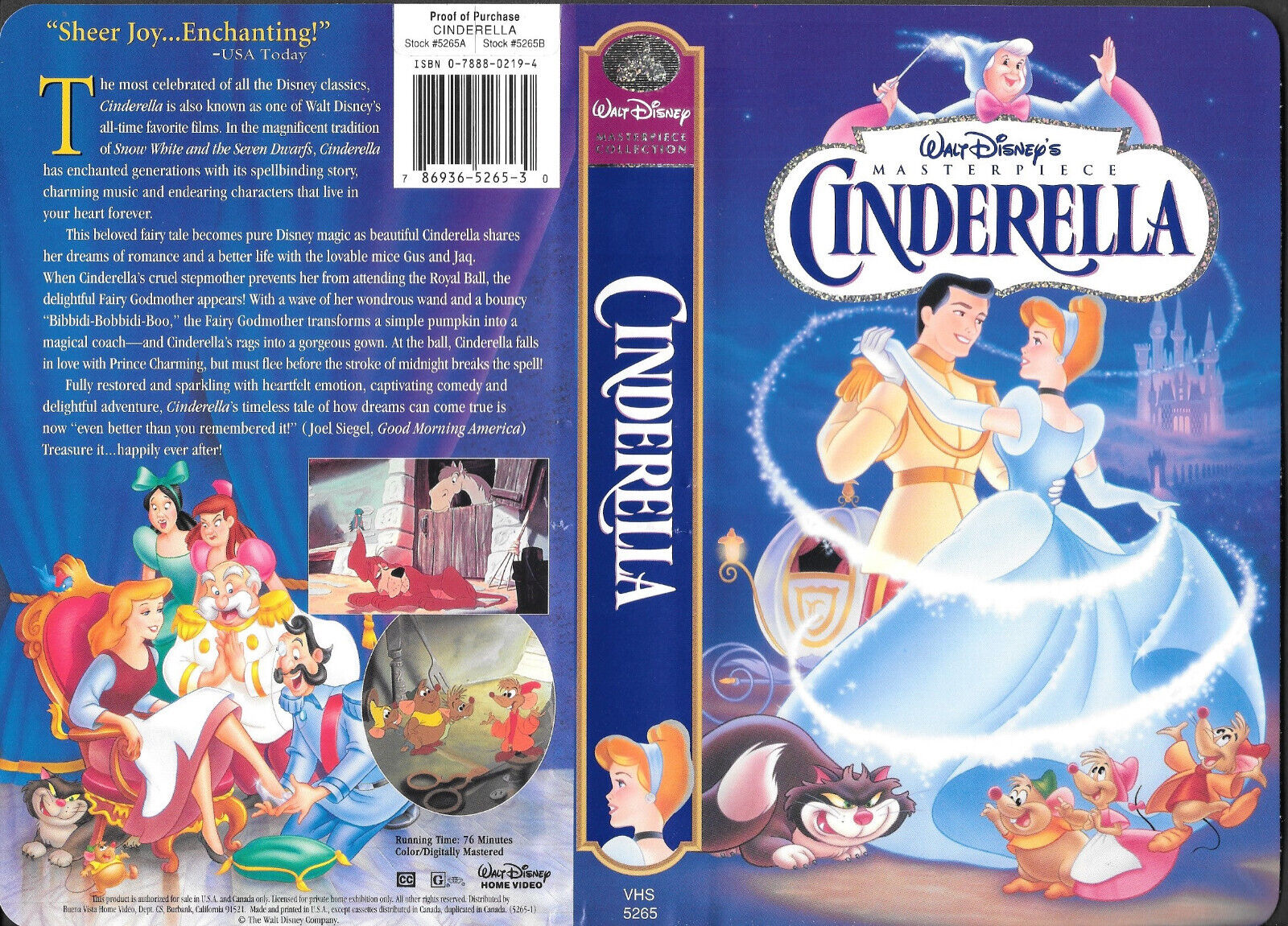 VHS , WALT DISNEY , CINDERELLA ( MASTERPIECE ) , ANIMATED VHS , WALT DISNEY , CINDERELLA ( MASTERPIECE ) , ANIMATED