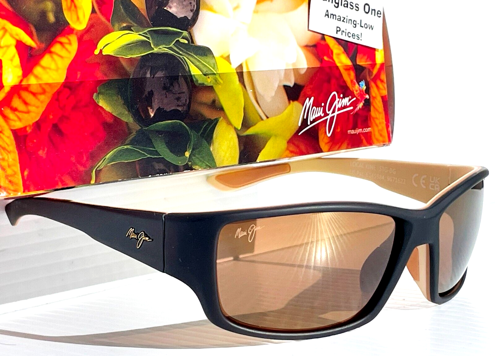 Pre-owned Maui Jim Local Kine Mat Brown & Tan Polarized Brown Glass Sunglass H810-25mc