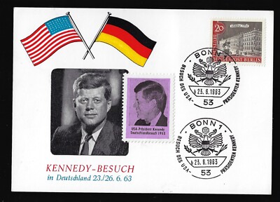 1963 John Kennedy European Visit Ich Bin Ein Berliner Trip German Postcard #6