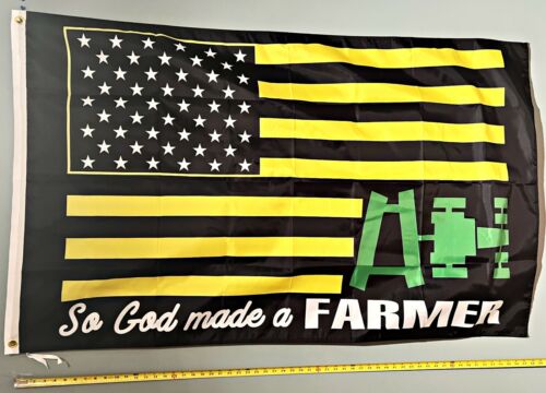 DONALD TRUMP FLAG FREE USA SHIP God Made A Farmer BY Farm USA Sign Poster 3x5
