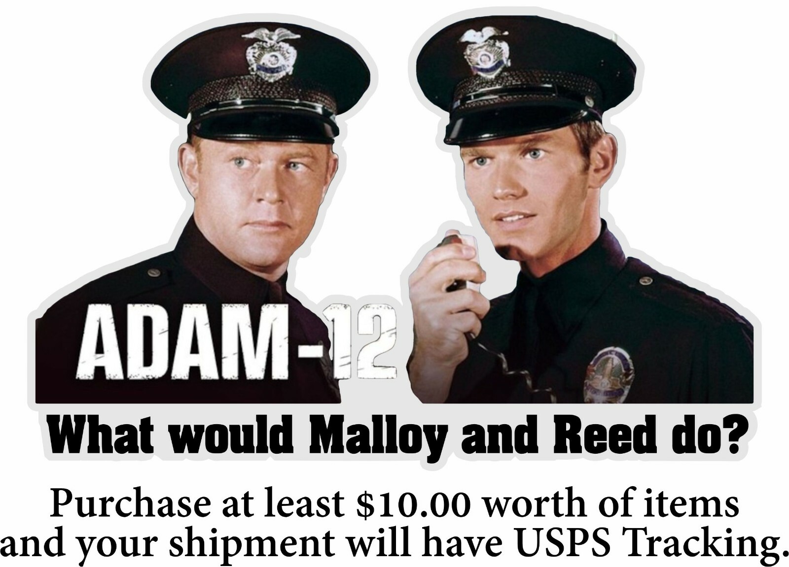 1 Adam 12 Window or Helmet Decal What would McCord and Reed do Decal Var. Sizes
