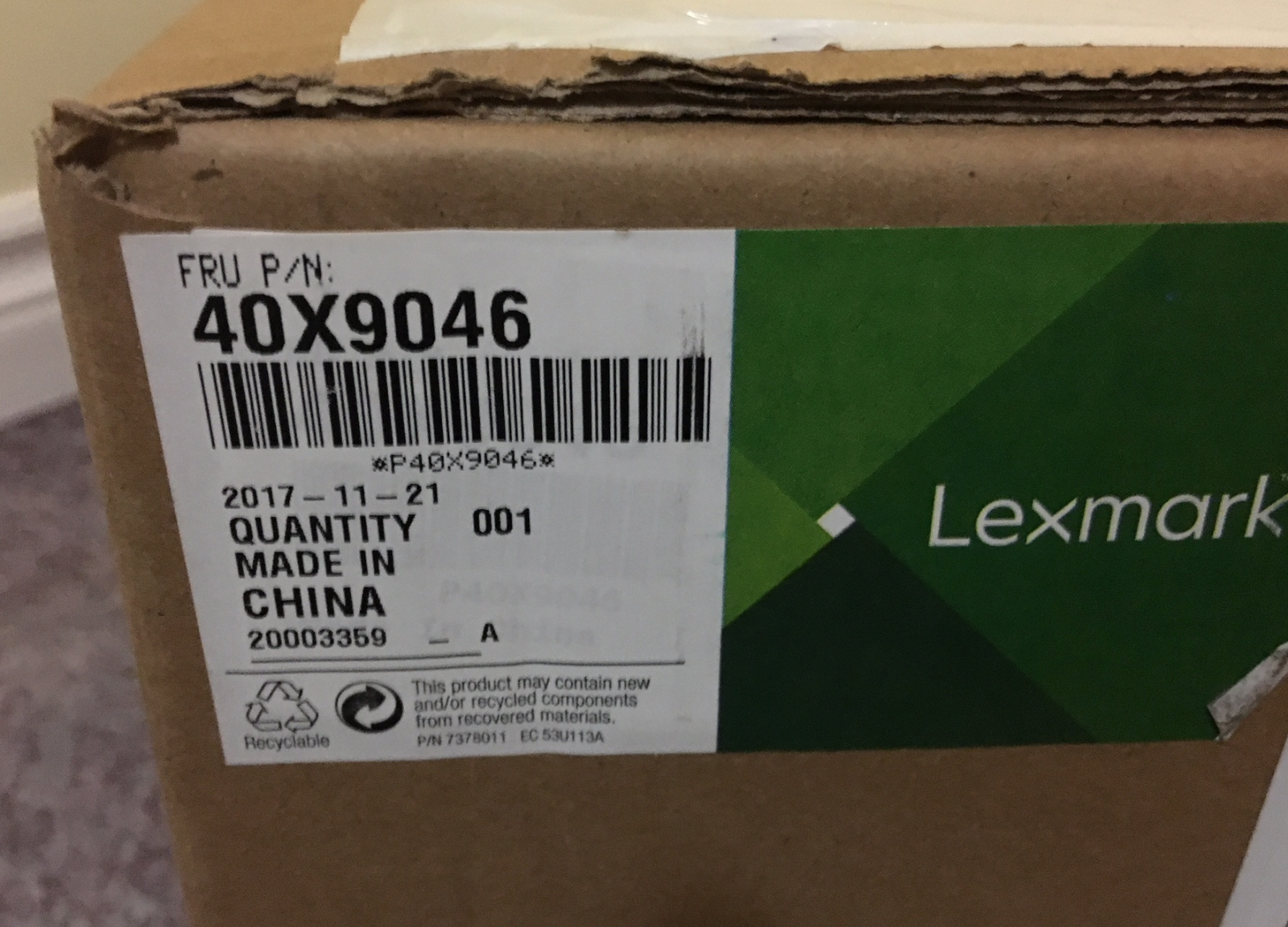 Lexmark 40X9046 Fuser Kit - For Lexmark Ms911De, Mx910De, Mx910Dxe, Mx911De, Mx9