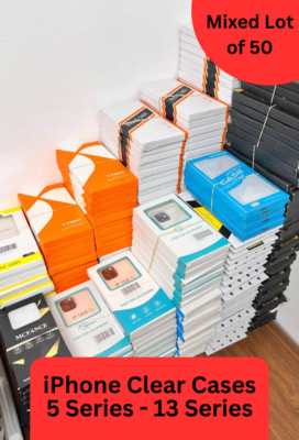 Lot Of 50 Phone Clear Cases iPhone Different Model Bulk Reseller Wholesale Mix