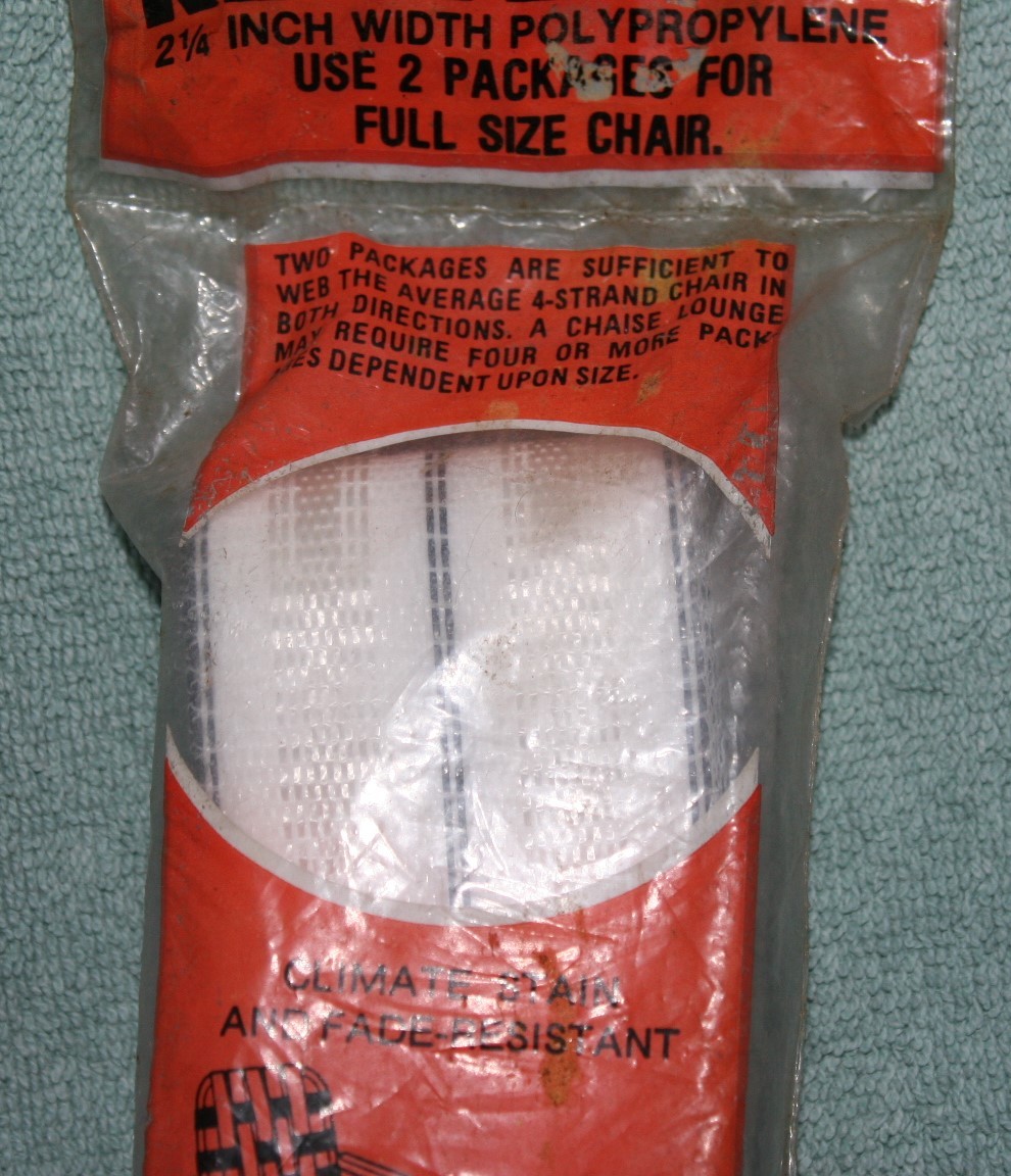 Paradise Lawn Chair Chaise Lounge Re-Webbing Vintage Silver White Black 30' M435