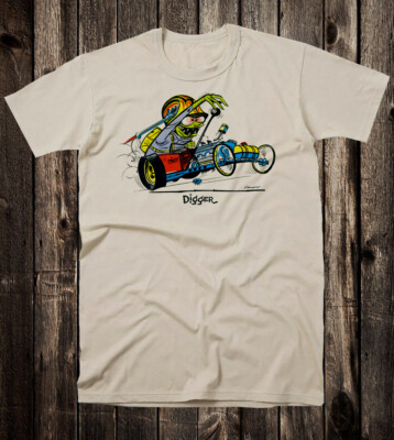 Retro Tee T Shirt Hot Rod Drag Race Racing Weird Oh Weirdo Digger