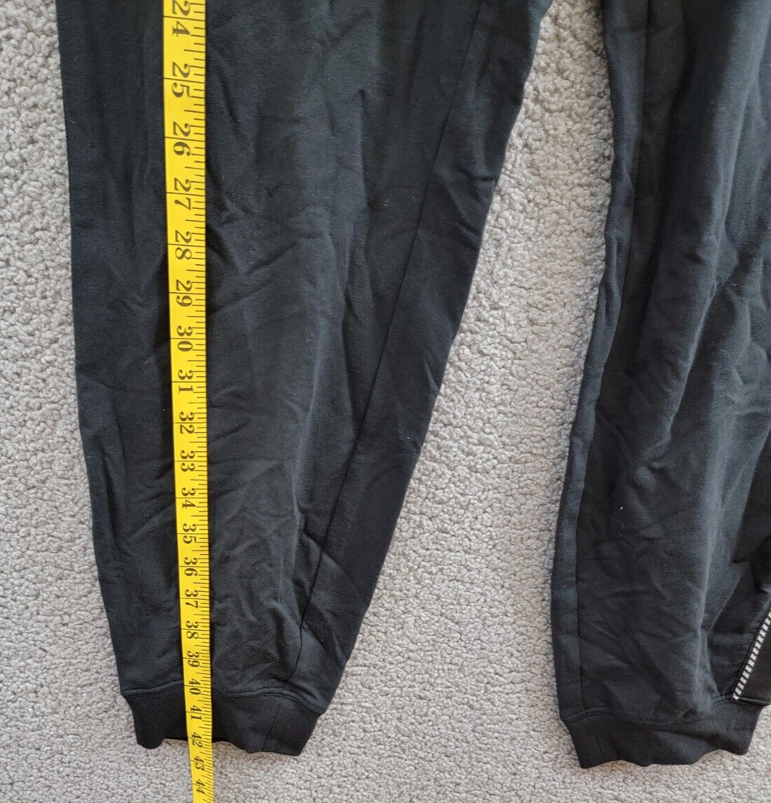 Karl Lagerfeld Paris Logo-Stripe Jogger Pants Women's XL Black/Silver Drawstring - Picture 9 of 17