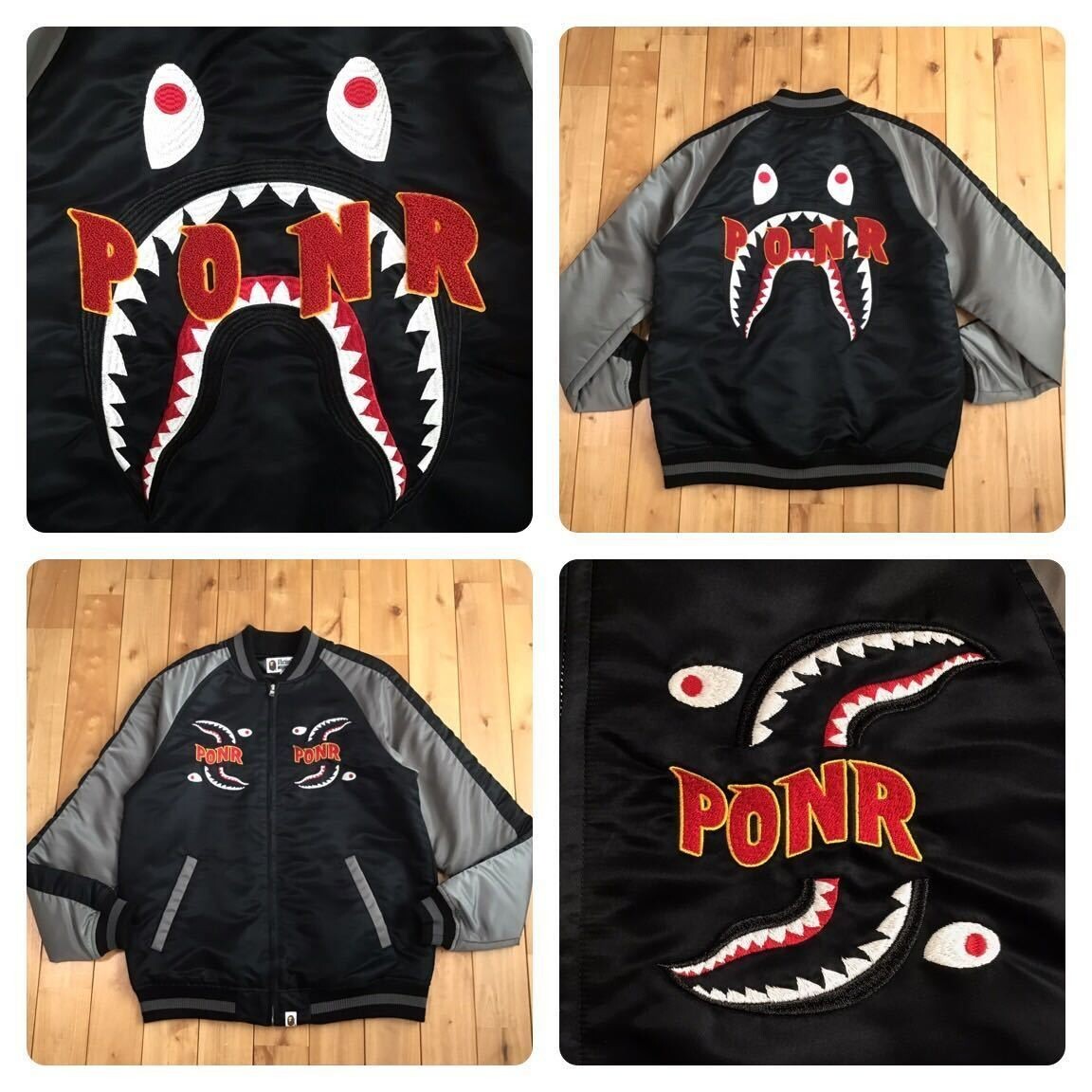 BAPE BLACK 24aw SOUVENIR JACKET Sサイズ　ape BAPE BLACK 24aw SOUVENIR JACKET Sサイズ ape BAPE logo nylon