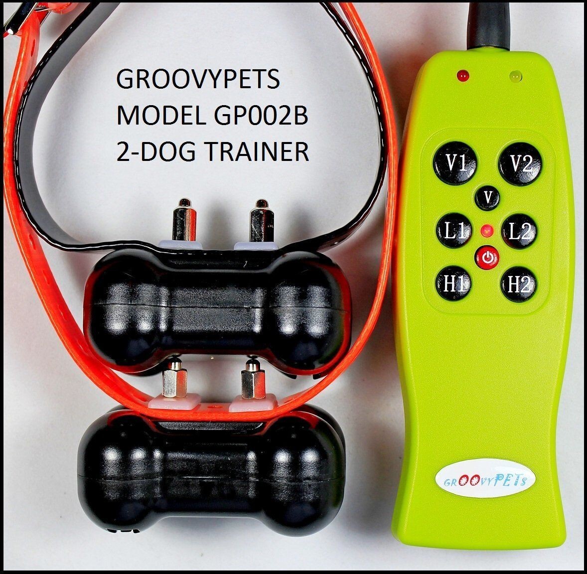GROOVYPETS® 2 Dog Remote Training Collars Rechargeable Collar GP002B