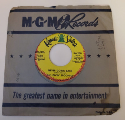 Lovin' Spoonful  NEVER GOING BACK / FOREVER (ROCK N ROLL 45) #250 PLAYS VG++
