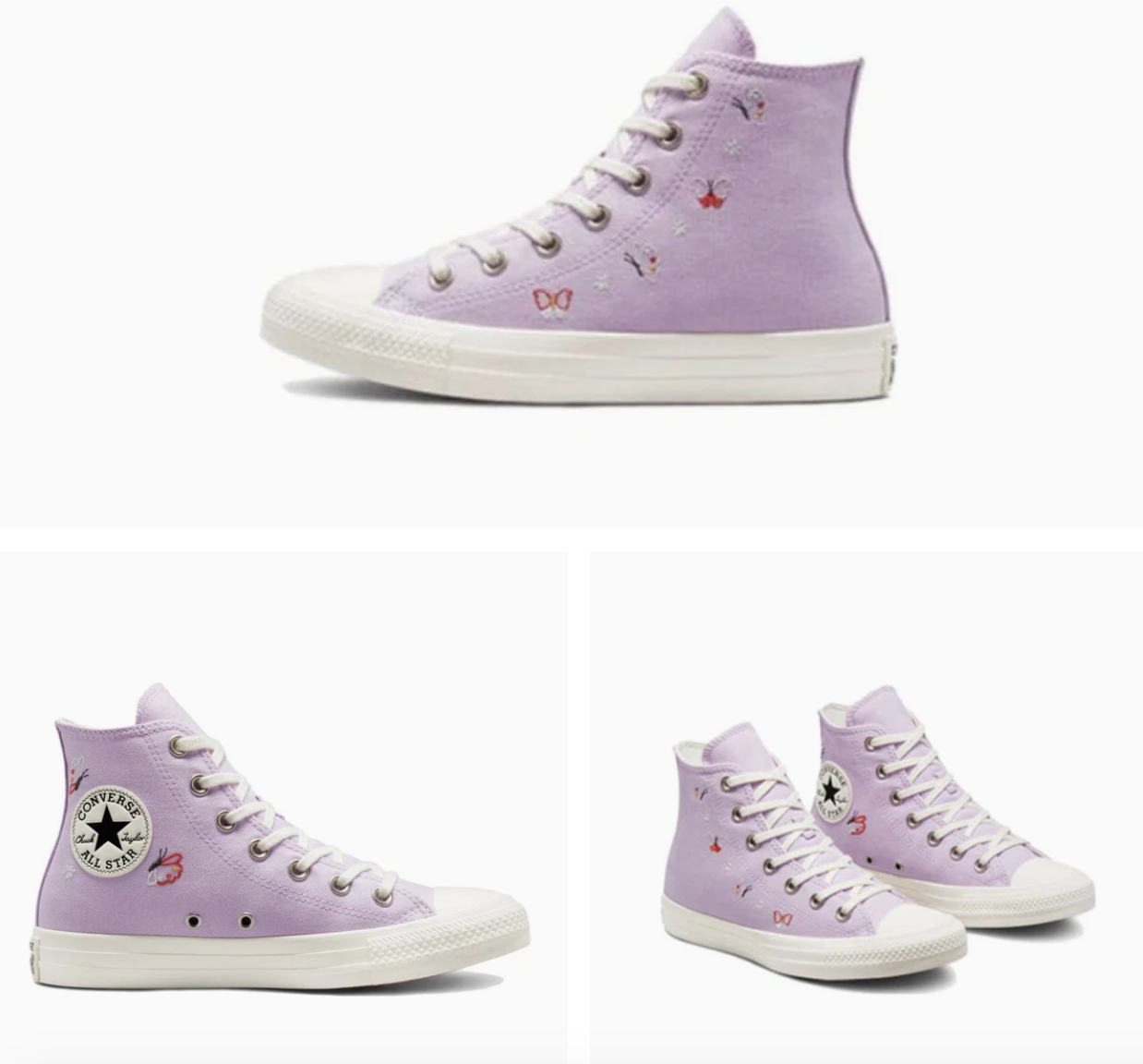 Pre-owned Converse Women's  All Star High Top Lilac Mist A05995c Floral A08108c In As Pictured